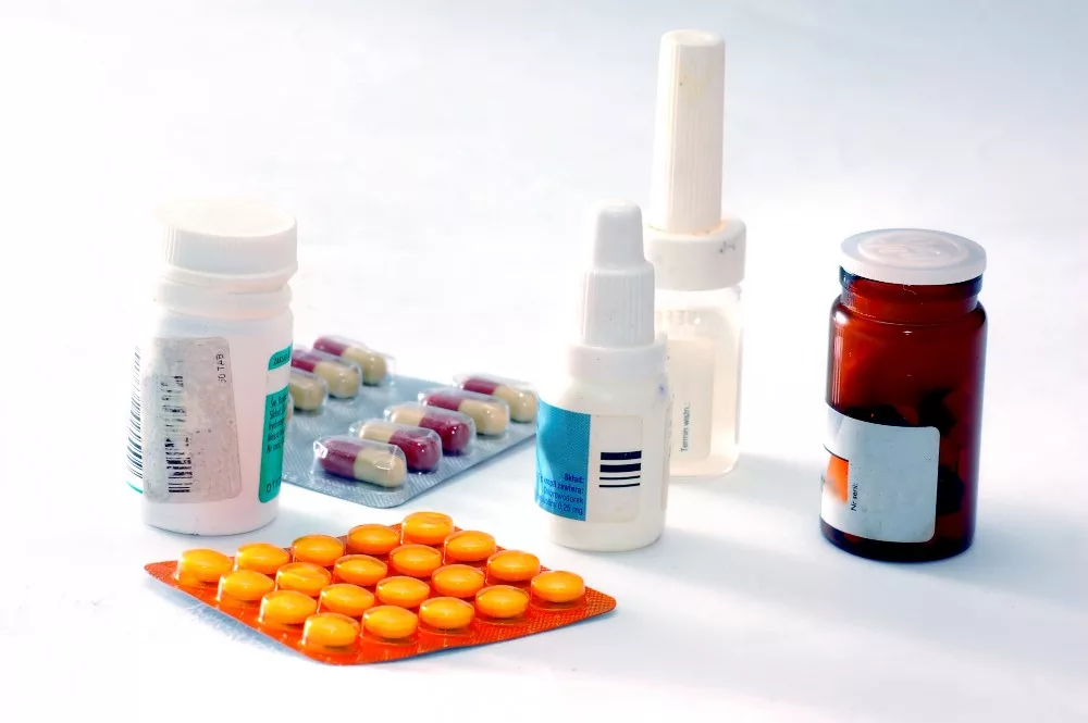 medicine bottles and pills