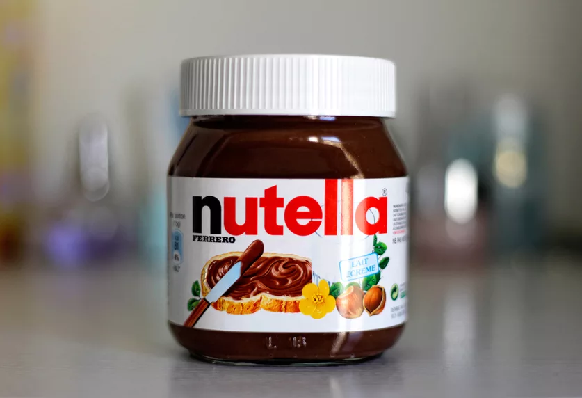 Image of Jar of Nutella on table
